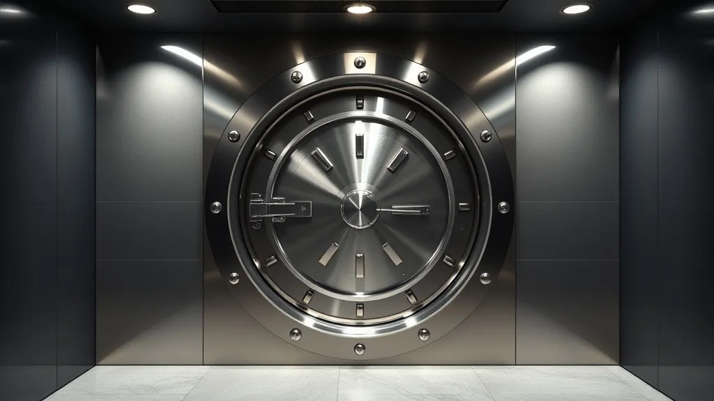 A high-tech modern bank vault door in a Singapore financial