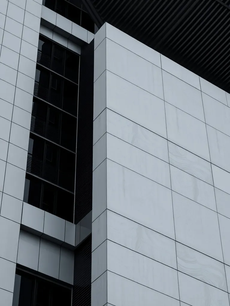 A close-up of a modern architectural building in Singapore w